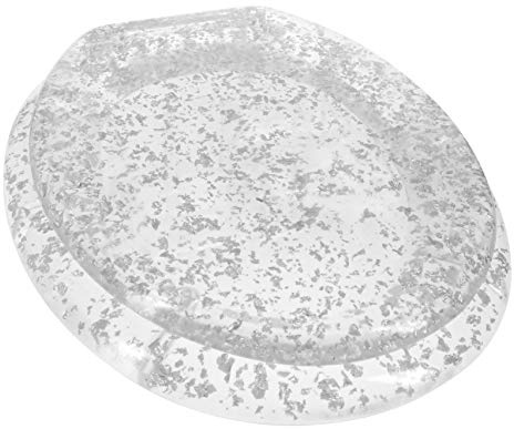 Ginsey Home Solutions Elongated Resin Toilet Seat, Silver Foil