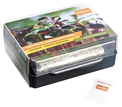 Cressbar® Starterkit schwarz - 3 Anzuchtsets mit 24 Cresspads in vier Geschmacksrichtungen - Gartenkresse, Radieschen, Rucola, Senf