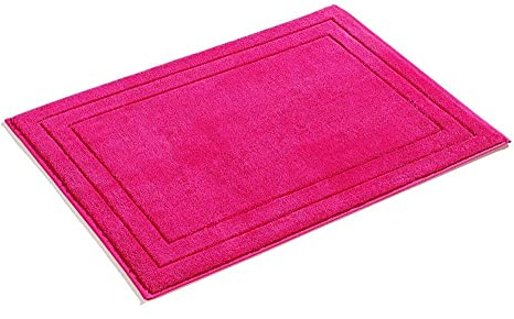 PANA® Frottier-Serie Jasmina • Frottee Badteppich aus 100% Baumwolle • Weiche Badematte in hochwertiger Qualität • Oeko-TEX Zertifiziert • Badvorleger 50 x 70 cm • Farbe: Fuchsia