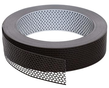 Fassadenprofile takfotsgaller aluminium 60 m x 80 mm vit brun - perforerat ventilationsband som fågelskydd för tak och fasad
