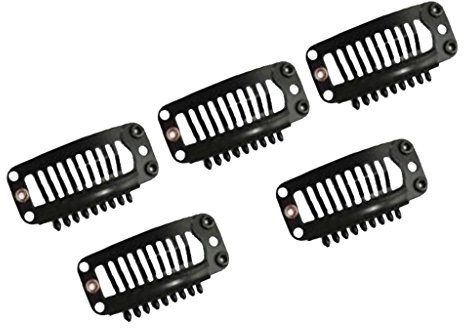 Sharplace Tressenclips Perücken Clips Haarclips Haar Extensions Tressen Haarverlängerung 5/10/20pcs - 5pcsSchwarz