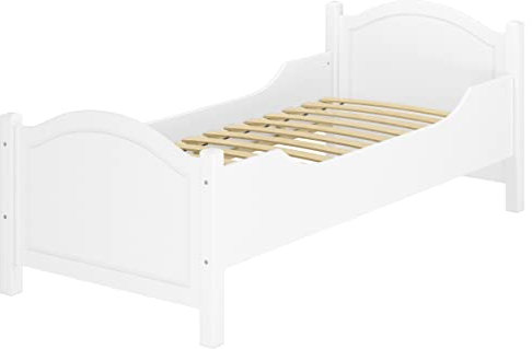Erst-Holz®Massivholzbett extra hoch Rollrost 90x200 Senioren-Holzbett Einzelbett Gästebett 60.40-09WFL