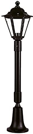 Licht-Erlebnisse Rustikale Außenlampe Schwarz Aluminium 86cm nostalgisch E27 Wegeleuchte Außen Garten MINERVA