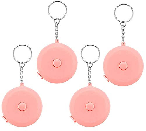 Cinta Métrica Corporal, 4 Piezas Cinta Métrica Suave Medida, Cinta Métrica Costura Retráctil, Cinta Métrica Retráctil Cuerpo, para Coser Regla de Tela de Sastre (Rosado)