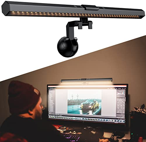 COLORLAM Computer Monitor Lamp 40CM Screen Monitor Light Bar LED Computer Screen Light Touch Control Eye Caring with Adjustable Brightness and Angle 3 Color Temperature for Home Office
