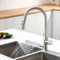 GOODCORNER Wasserfall Küchenarmatur, Edelstahl Wasserhahn Küche mit Brause Ausziehbar, 360° Drehbar Einhebel Mischbatterie mit 3 Strahlarten, Bürste Wasserhahndüsen Abnehmbar