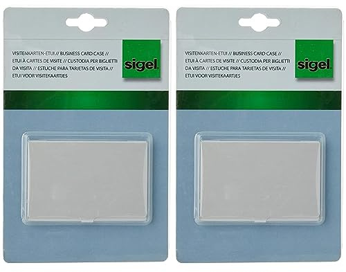 Sigel VZ135 Visitenkarten-Etui Silber matt, Alu (Packung mit 2)