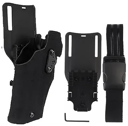Fotrsta Taktisch Rechtes Bein Pistole Holster, Airsoft Beinholster Pistolenholster Für Glock 17/19 Kompatibel X300 X300U QLS Quick Mount Adapter Automatischen Verriegelungssystem