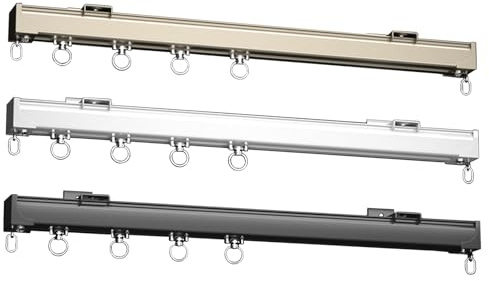 whalebee Vorhangschiene Gardinen Für Schienen Aluminium 1-läufige Mit Vorhang Track Roller 1m Bis 6m Innen Außen Decken/Wand Gardinenschienen, Schienen Leise Für Vorhang Abriebfest Und Langlebig