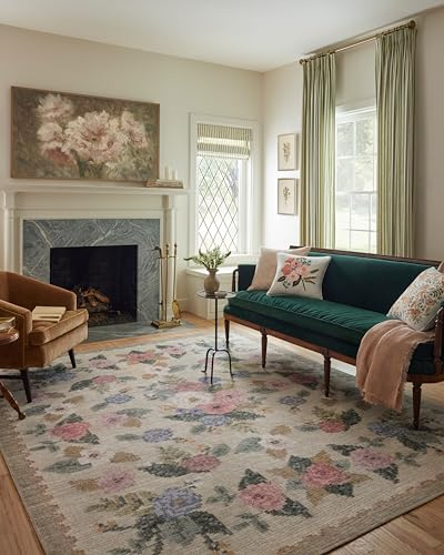 Loloi Rifle Paper Co. Rosa Collection RSA-02 Cream/Multi 5'-0 x 7'-6 Area Rug