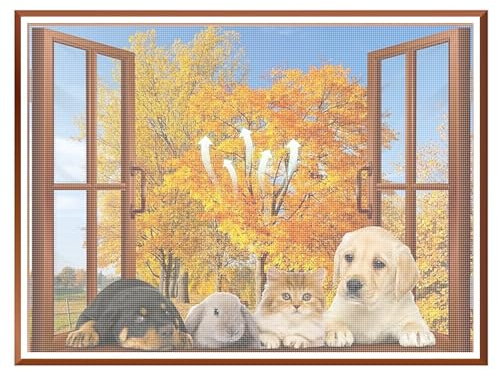 Fliegengitter Fenster Ohne Bohren, Insektenschutz Dachfenster 150x175cm Fenstergitter Mückennetz, Moskitonetz Fliegennetz, Fensternetz Mückenschutz Fliegenschutz, Mückengitter Insektengitter,Weiß