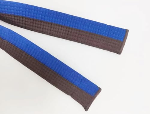 Pandiui23 Cinturón Profesional de Taekwondo Karate Judo Doble Envoltura Artes Marciales Raya Cinturón Deportivo (1, Azul Marrón, 1.8M)
