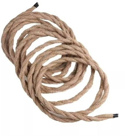 Lampenkabel Textilkabel Leitung Stoffkabel 2-Adrig Retro, Vintage - Elektrische Kabel Pendelleitung - Lampenkabel Hanf geflochten | 3 Meter