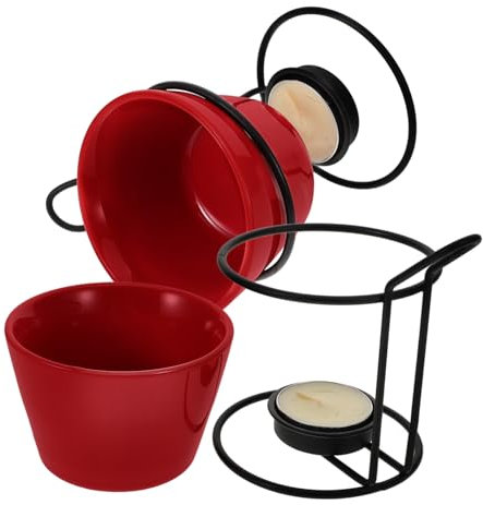 PRETYZOOM Set Di 2 Pentole Per Fonduta in Ceramica Accessori Per La Fusione Su Fornello Per Fonduta Di Cioccolato Formaggio E Burro