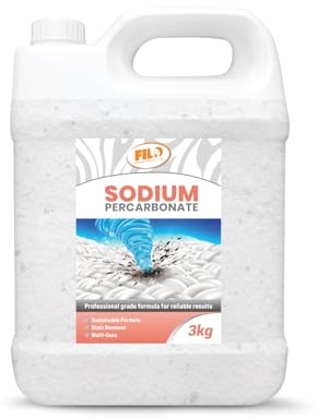 FILO Sodium Percarbonate Granules 3kg – Eco-friendly Oxygen Bleach for Clothes, Natural Stain Remover and Laundry Whitener – Multi-purpose Cleaner for Kitchen, Bathroom & Fabrics
