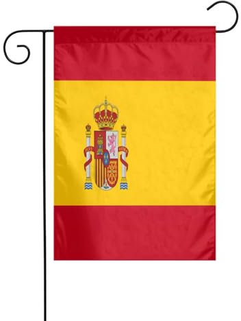 Spanische Flagge, doppelseitige Gartenflagge, 30,5 x 45,7 cm, stilvolles Design unter dem Baum für Hof, Rasen, Heimdekoration, resistent gegen Wetter und Falten