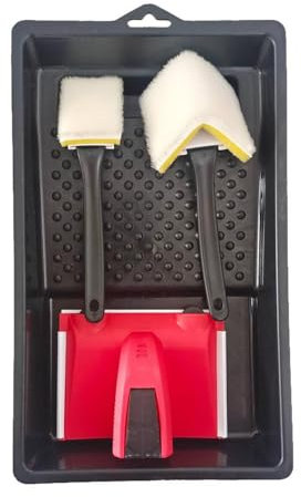 Kantenpinsel Set, Kantenschneider Für Präzises Streichen | 4-teiliges Kantenmaler-Set, Farbtrimmer Für Ecken, Praktisches Malwerkzeug Mit Zierleisten Und Ausbesserungspad Für Den Innenbereich