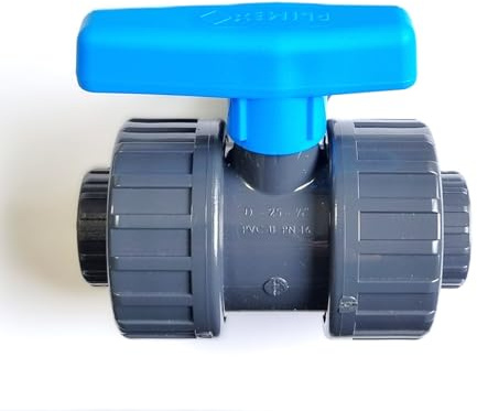 PVC-U Kugelhahn, PVC-U Fitting für professionelle Rohrsysteme, 40mm | Fitting-Set für Poolverrohrung, Schwimmbad- und Teichbau mit allen Varianten, Winkel 45° 90°, Muffe, Endkappe, PVC-Schlauch