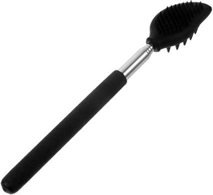 Rascador de espalda extensible – Pala rascador plegable con cepillo de silicona, dispositivo portátil para rascar | Masaje corporal extensible con asa, ayuda para aliviar la espalda, niños, adultos