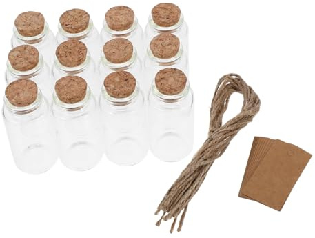 ULTECHNOVO Mini Bouteilles Verre avec Bouchon Liège Bouteilles à Souhaits Décoratives pour Et DIY Transparentes Et Étanches