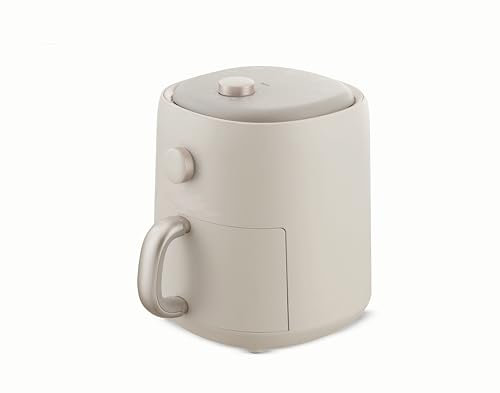 Empotec Friggitrice ad Aria Calda Vintage Forno 200 Gradi Cottura Timer Beige Tortora 3 LT Potenza 1200W Voltaggio 220-240V Manopole Multifunzione