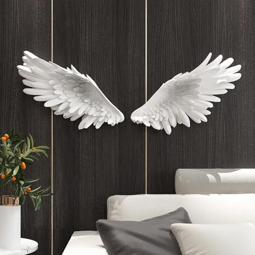 Decoración de pared de alas de ángel grandes, escultura de pared moderna 3D FRP para sala de estar, dormitorio y decoración de hotel