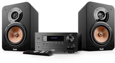Teufel Ultima 20 Kombo 2 - HiFi Stereo Kompaktanlage mit CD und Bluetooth, USB, DAB+ Digitalradio, FM Radio, Musikstreaming, Bassreflex (Schwarz)