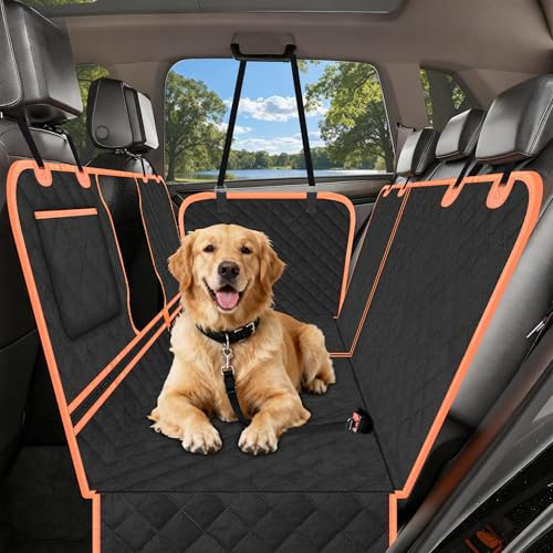 CIYYFVA Hund Autositzbezug Rückbank, 600D Wasserdicht & Kratzfest Hundedecke Auto mit Seitenschutz und Sichtfenster, Universal Autoschondecke Hund rücksitz, Hunde Autodecke