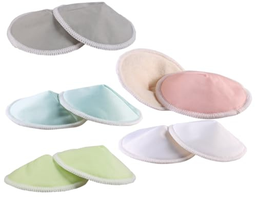 LIFKOME 10 Stück Lagige Anti galaktorrhoe Stilleinlagen aus Atmungsaktivem Waschbarem Bambusfaser material Schalenförmig Geformt Saugstark und Langlebig Geeignet für Stillende Mütter