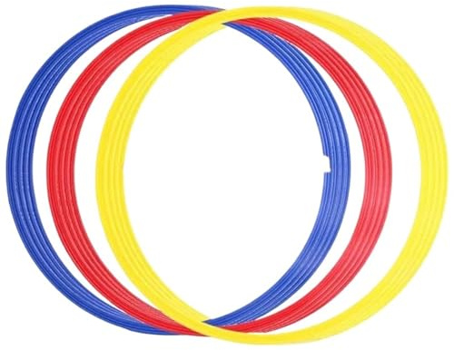 HUDFVIOI Koordinationsringe 12 Teile/Satz Fußball Training Ringe Kreis Runde Geschwindigkeit Agilität Ring Springen Hoops for Trainer Turnhallen Leichtathletik Übung für Fußball