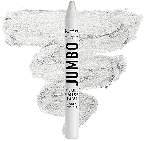 NYX Professional Makeup Jumbo Eye Pencil, strahlender Eyeliner, ohne Zerren oder Verblassen, 608, Cottage Cheese, silber glitzernd, Lidschatten, Primer und Eyeliner in Einem, anspitzbar, 5 g