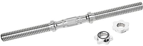 Bad Company Chrom Kurzhantelstange mit drehbaren, ergonomischen Griffen und Gewinde-Auflageflächen inkl. Sternverschlüsse 30/31 mm I Kurzhanteln in 36/40/45 und 51 cm einzeln oder 2er Set I Max. 80 kg