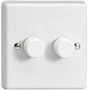 KQP182W Varilight V-Com Series 2 Gang, 1 or 2 Way 25-180 Watt Commercial LED Dimmer, Classic White Dimmer
