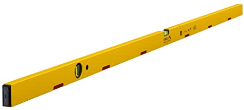 STABILA Magnet-Wasserwaage Type 70 M, 180 cm, leichtes Alu-Profil, starkes Seltenerd-Magnetsystem, 1 Horizontal-Libelle, 1 Vertikal-Libelle, Made in Germany