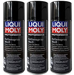 3x LIQUI MOLY 1591 Motorbike Kettenspray Weiß Schmierung 400ml