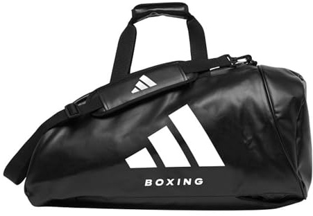 adidas PU 2 In 1 Boxing Gym Training Sports Back Pack Holdall Bag, Blackwhite