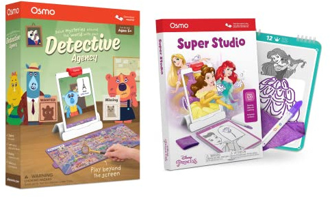Osmo - Detective Agency: A Search & Find Mystery Game (Ages 5-12) and Super Studio Disney Princess Game Bundle (Ages 5-11) for iPad or Fire Tablet Base Required