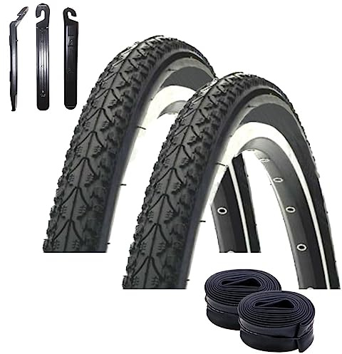 Angebot-Set / 2 x Kenda K-935 26 Fahrradreifen Fahrradmantel in Schwarz 50-559 (26 x 1.95) + 2 passende Schläuche DV inkl. 3 Reifenheber