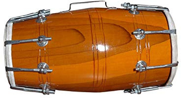 Riesiger Korb 1049 – handgefertigtes Holz-Dholak-Musikinstrument, indisches Folk-Musikinstrument, Trommel-Nüsse und Bolzen