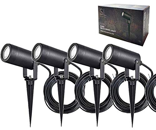 SL Lighting 4 Pack Outdoor Garden GU10 Spike Lights, IP65 Path Ground Spots for Outside Backyard and Home