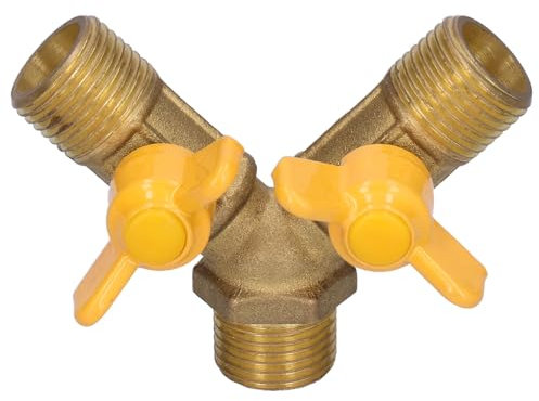 Valvola a Sfera per Gas a Forma di Y, Filettatura Maschio G 1/2 3 Vie Valvole a sfera per Gas Combustibile Raccordo per Interruttore a Gas Naturale per Dispositivo Gas Combustibile