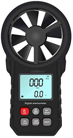 XIXIDIAN Anemometro Digitale palmare Digitale, misuratore del misuratore di velocità del Vento/misuratore di Portata d'Aria, per misurare la velocità del Vento, la Temperatura, l'ideale per Il Winds