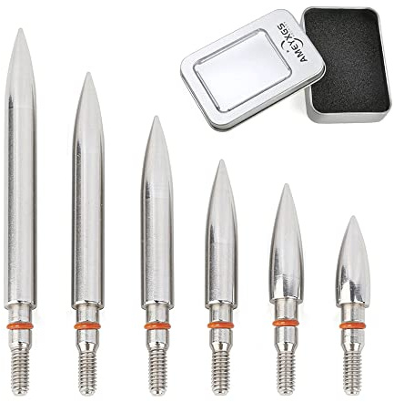SHARROW 12 Stück Bogenschießen Pfeilspitzen Projektilspitzen Edelstahl Ziel Pfeil Tipps 100-300 Grains Jagdspitzen Broadheads mit Gummi O-Ring und Aufbewahrungskiste (125 Grains, 9/32)