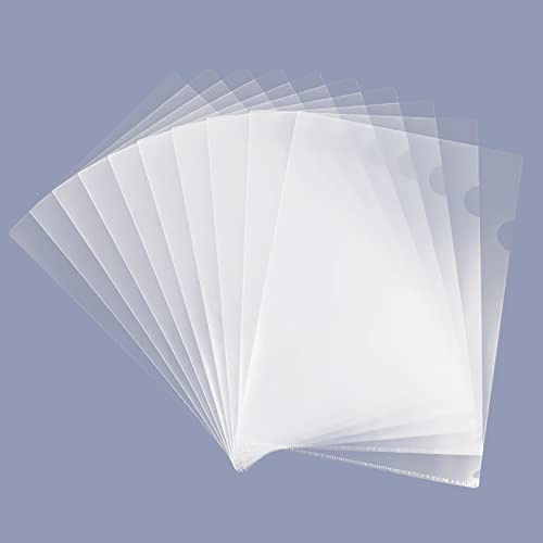GOMRQING Clear Document Folder Copy Safe Project Pockets fits 8.5x11 Letter Size US Paper,L-Type Plastic Clear Paper Sleeves Protector Resume File Poly Jacket Folders Organizer in Transparent 30 Pack