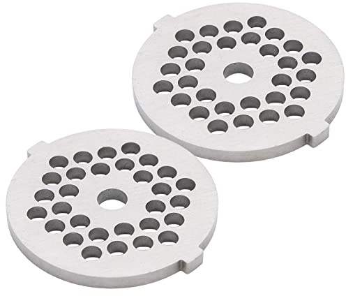 Lama a disco in acciaio inossidabile da 2 pezzi 5# per tritacarne, piastra di macinazione a foro tondo per tritatutto(Apertura di 5 mm)