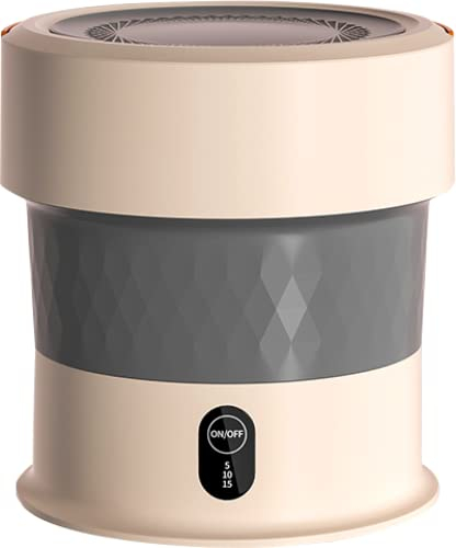 Samnuerly Folding Mini Washing Machines Electric 13L Compact Washer Spin Dryer with Ozone Compact Design,white-Ozone (Gold Base)