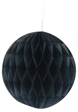 Lanterna a sfera di carta a nido d'ape Decorazione per matrimonio per bambini Compleanno Doccia Palla a nido d'ape Decorazione a sfera di fiori-Nero,8 pollici