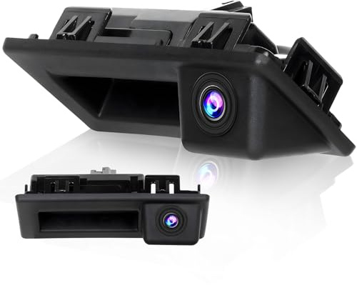 Hikity 1080P AHD Rückfahrkamera Set für VW Touran Passat Touareg Tiguan | Nachtsicht IP68 Wasserdicht 170° Weitwinkel Videokabel Stromkabel