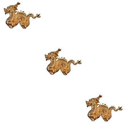ABOOFAN 3St Drachenornament aus Messing Animal Figures wohnaccessoires Dekoration Feng-Shui Vintage- Wohnkultur Drachenskulptur aus Messing Schreibtisch China