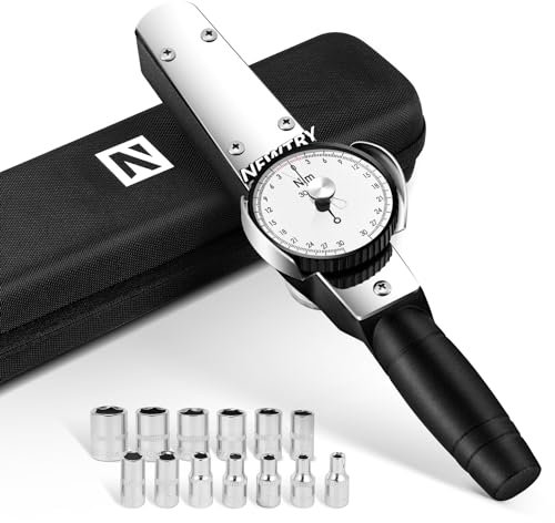 NEWTRY Llave dinamométrica de esfera 3-30 N.m con juego de zócalos 4-14 mm, par de precisión dinamómetro de 1/4 pulgadas